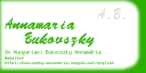 annamaria bukovszky business card