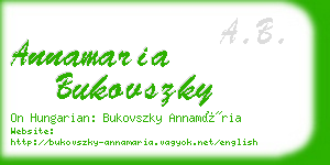 annamaria bukovszky business card